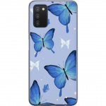Mobiele hoes voor Samsung Galaxy A03s met Blauwe vlinders ontwerp Mobiele hoes voor Samsung Galaxy A03s met Blauwe vlinders ontwerp