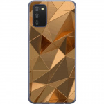 Mobiele hoes voor Samsung Galaxy A03s met 3D Goud ontwerp