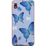 Mobiele hoes voor Samsung Galaxy A10 met Blauwe vlinders ontwerp Mobiele hoes voor Samsung Galaxy A10 met Blauwe vlinders ontwerp
