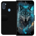 Portemonnee-hoesje voor Samsung Galaxy A11 met Wolf ontwerp