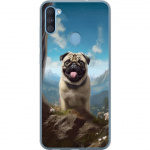 Mobiele hoes voor Samsung Galaxy A11 met Blije Hond ontwerp