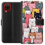 Portemonnee-hoesje voor Samsung Galaxy A12 met Kattenpatroon ontwerp