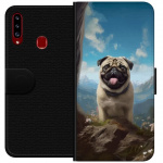 Portemonnee-hoesje voor Samsung Galaxy A20s met Blije Hond ontwerp