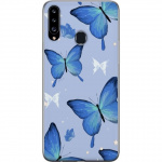 Mobiele hoes voor Samsung Galaxy A20s met Blauwe vlinders ontwerp
