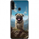 Mobiele hoes voor Samsung Galaxy A20s met Blije Hond ontwerp