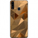 Mobiele hoes voor Samsung Galaxy A20s met 3D Goud ontwerp
