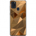 Mobiele hoes voor Samsung Galaxy A21s met 3D Goud ontwerp