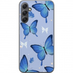 Mobiele hoes voor Samsung Galaxy A24 4G met Blauwe vlinders ontwerp