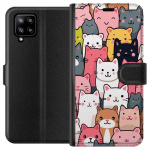 Portemonnee-hoesje voor Samsung Galaxy A42 5G met Kattenpatroon ontwerp