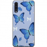Mobiele hoes voor Samsung Galaxy A50 met Blauwe vlinders ontwerp