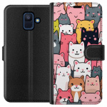 Portemonnee-hoesje voor Samsung Galaxy A6 (2018) met Kattenpatroon ontwerp