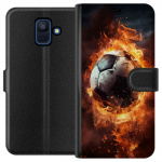 Portemonnee-hoesje voor Samsung Galaxy A6 (2018) met Voetbal ontwerp