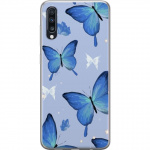 Mobiele hoes voor Samsung Galaxy A70 met Blauwe vlinders ontwerp