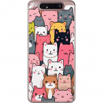 Mobiele hoes voor Samsung Galaxy A80 met Kattenpatroon ontwerp