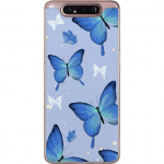 Mobiele hoes voor Samsung Galaxy A80 met Blauwe vlinders ontwerp