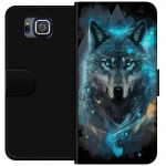Portemonnee-hoesje voor Samsung Galaxy Alpha met Wolf ontwerp