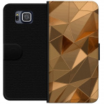 Portemonnee-hoesje voor Samsung Galaxy Alpha met 3D Goud ontwerp