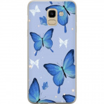 Mobiele hoes voor Samsung Galaxy J6 met Blauwe vlinders ontwerp