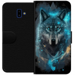 Portemonnee-hoesje voor Samsung Galaxy J6+ met Wolf ontwerp