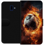 Portemonnee-hoesje voor Samsung Galaxy J6+ met Voetbal ontwerp