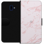 Portemonnee-hoesje voor Samsung Galaxy J6+ met Roze Hart ontwerp Portemonnee-hoesje voor Samsung Galaxy J6+ met Roze Hart ontwerp