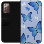Portemonnee-hoesje voor Samsung Galaxy Note20 met Blauwe vlinders ontwerp