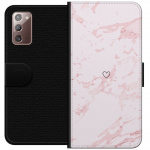 Portemonnee-hoesje voor Samsung Galaxy Note20 met Roze Hart ontwerp