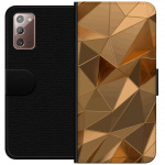 Portemonnee-hoesje voor Samsung Galaxy Note20 met 3D Goud ontwerp