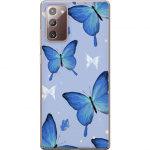 Mobiele hoes voor Samsung Galaxy Note20 met Blauwe vlinders ontwerp