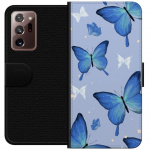 Portemonnee-hoesje voor Samsung Galaxy Note20 Ultra met Blauwe vlinders ontwerp