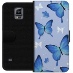 Portemonnee-hoesje voor Samsung Galaxy Note 4 met Blauwe vlinders ontwerp