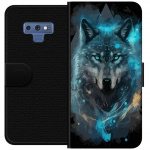 Portemonnee-hoesje voor Samsung Galaxy Note9 met Wolf ontwerp