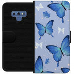 Portemonnee-hoesje voor Samsung Galaxy Note9 met Blauwe vlinders ontwerp Portemonnee-hoesje voor Samsung Galaxy Note9 met Blauwe vlinders ontwerp