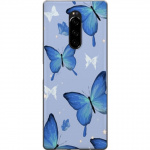 Mobiele hoes voor Sony Xperia 1 met Blauwe vlinders ontwerp