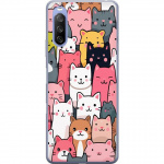 Mobiele hoes voor Sony Xperia 10 III Lite met Kattenpatroon ontwerp