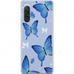 Mobiele hoes voor Sony Xperia 10 V met Blauwe vlinders ontwerp
