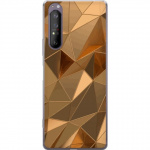 Mobiele hoes voor Sony Xperia 1 II met 3D Goud ontwerp