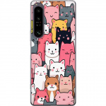 Mobiele hoes voor Sony Xperia 1 IV met Kattenpatroon ontwerp