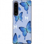 Mobiele hoes voor Sony Xperia 1 IV met Blauwe vlinders ontwerp