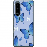 Mobiele hoes voor Sony Xperia 5 III met Blauwe vlinders ontwerp