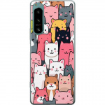 Mobiele hoes voor Sony Xperia 5 IV met Kattenpatroon ontwerp