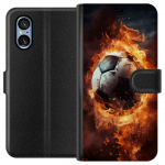 Portemonnee-hoesje voor Sony Xperia 5 V met Voetbal ontwerp