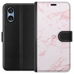 Portemonnee-hoesje voor Sony Xperia 5 V met Roze Hart ontwerp Portemonnee-hoesje voor Sony Xperia 5 V met Roze Hart ontwerp
