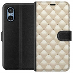 Portemonnee-hoesje voor Sony Xperia 5 V met Goudglans ontwerp Portemonnee-hoesje voor Sony Xperia 5 V met Goudglans ontwerp