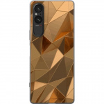 Mobiele hoes voor Sony Xperia 5 V met 3D Goud ontwerp Mobiele hoes voor Sony Xperia 5 V met 3D Goud ontwerp