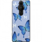 Mobiele hoes voor Sony Xperia Pro-I met Blauwe vlinders ontwerp