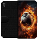 Portemonnee-hoesje voor Sony Xperia Z3 met Voetbal ontwerp