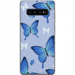Mobiele hoes voor Samsung Galaxy S10 met Blauwe vlinders ontwerp