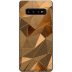 Mobiele hoes voor Samsung Galaxy S10 met 3D Goud ontwerp