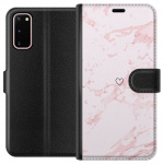 Portemonnee-hoesje voor Samsung Galaxy S20 met Roze Hart ontwerp Portemonnee-hoesje voor Samsung Galaxy S20 met Roze Hart ontwerp